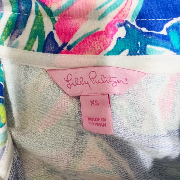 Lilly Pulitzer Skipper Popover UPF 50+ Casa Del Sol Blue Pink Print Sweater XS - Picture 2 of 4